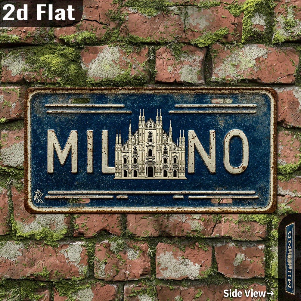 Home Bar Cafe - Custom 2D Printed Milan Italy Aluminum