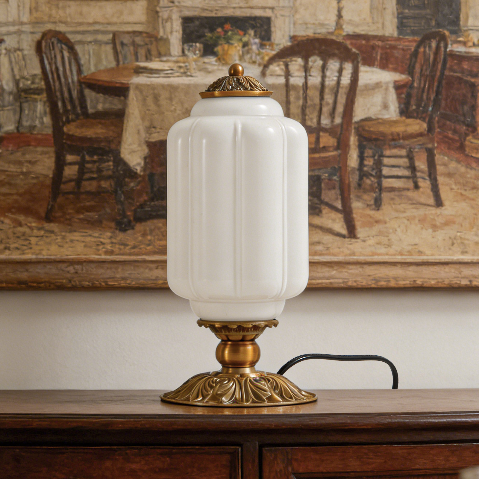 Old Fashioned Glass - Nordic Retro Milk Glass Table Lamp