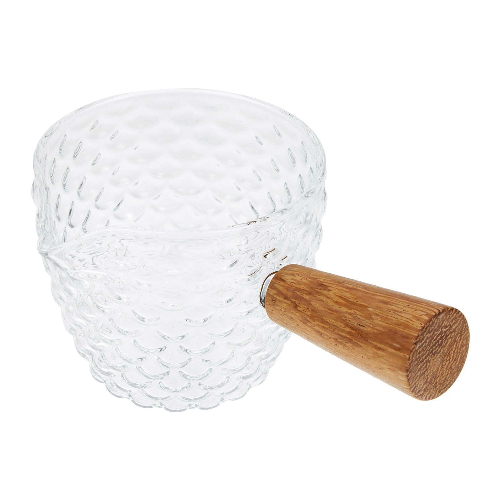 Home Bar Supplies - Hammered Glass Milk Pitcher Coffee Latte