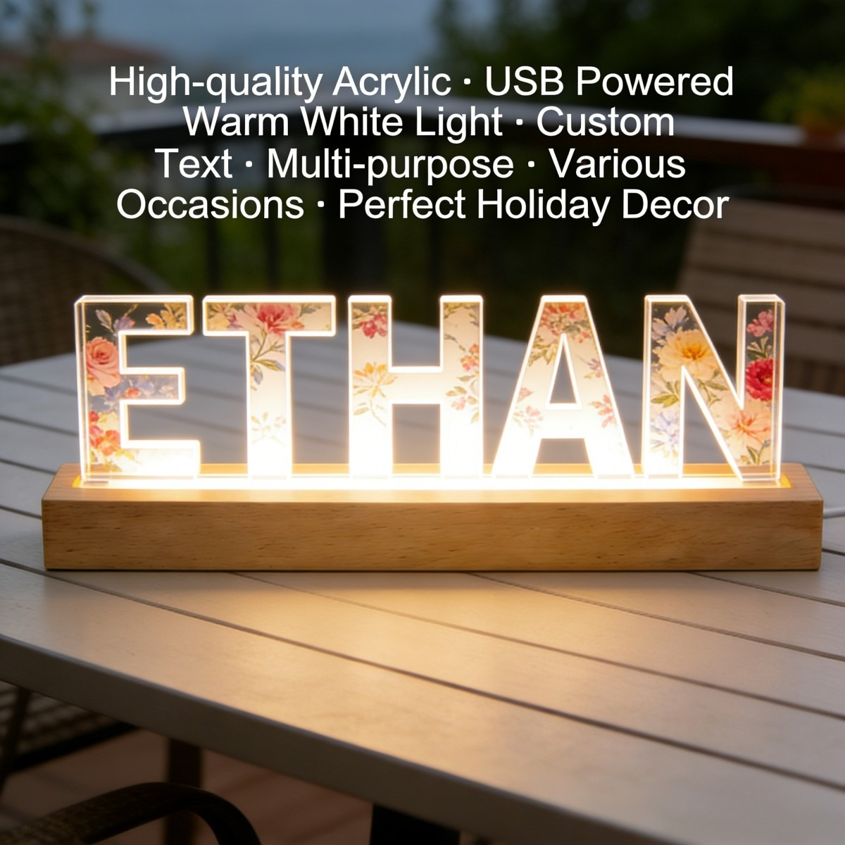 1pc Custom Text Floral Acrylic - Home Bar Cafe review and price