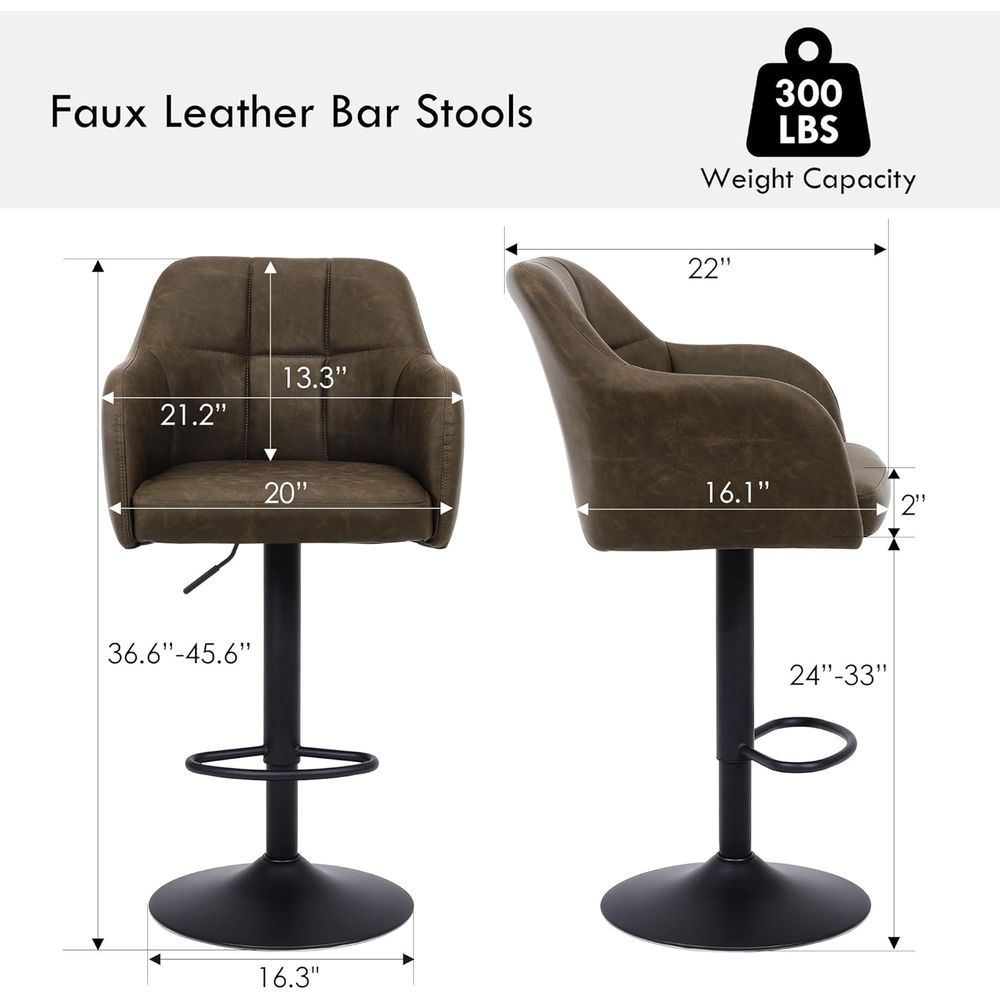 Set of 4 Swivel Leather Bar St - Home Bar Stools review and price