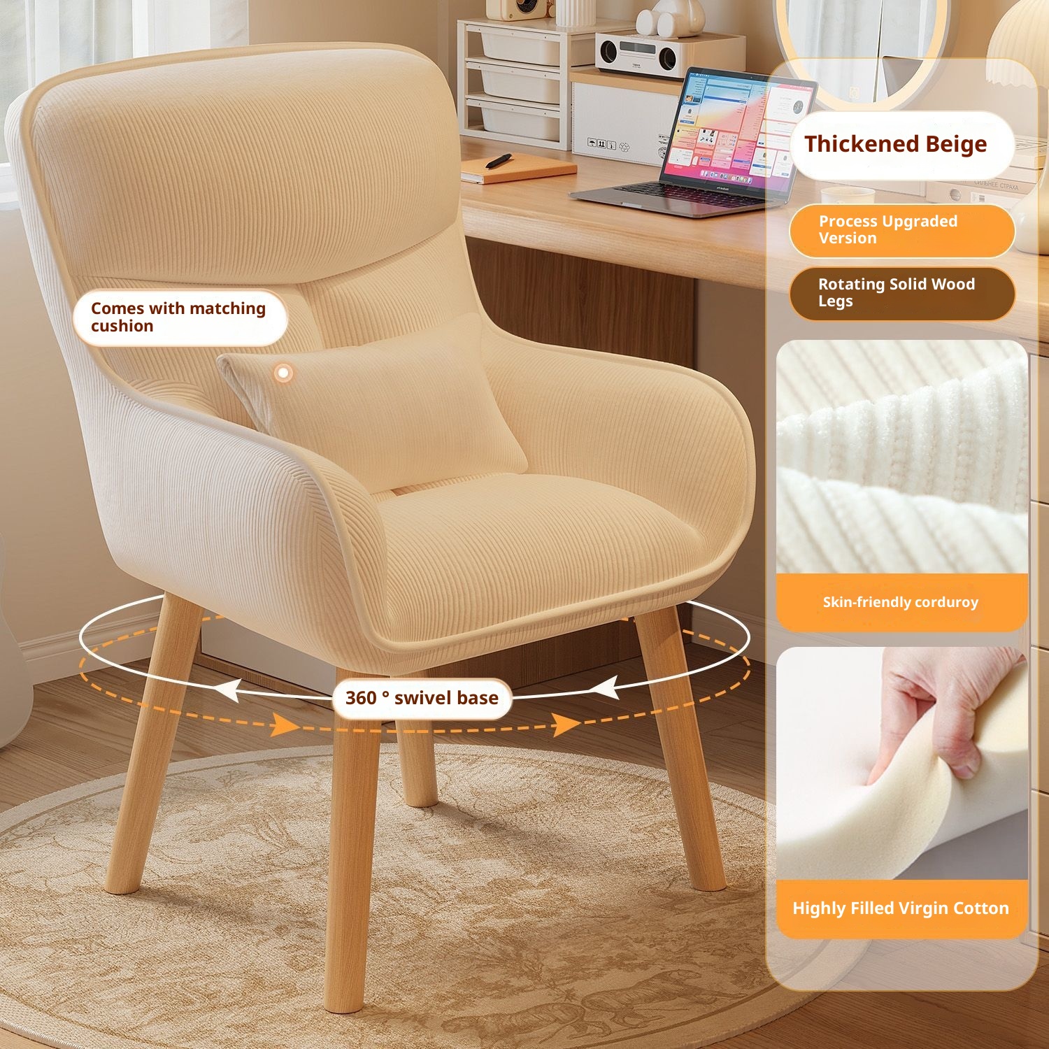 Bedroom chair, backrest makeup - Home Bargains review and price