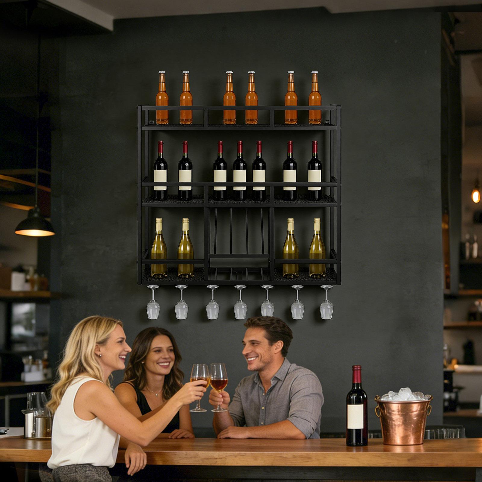 3 Tiers Floating Wine Bottle S - Home Bar Stand review and price