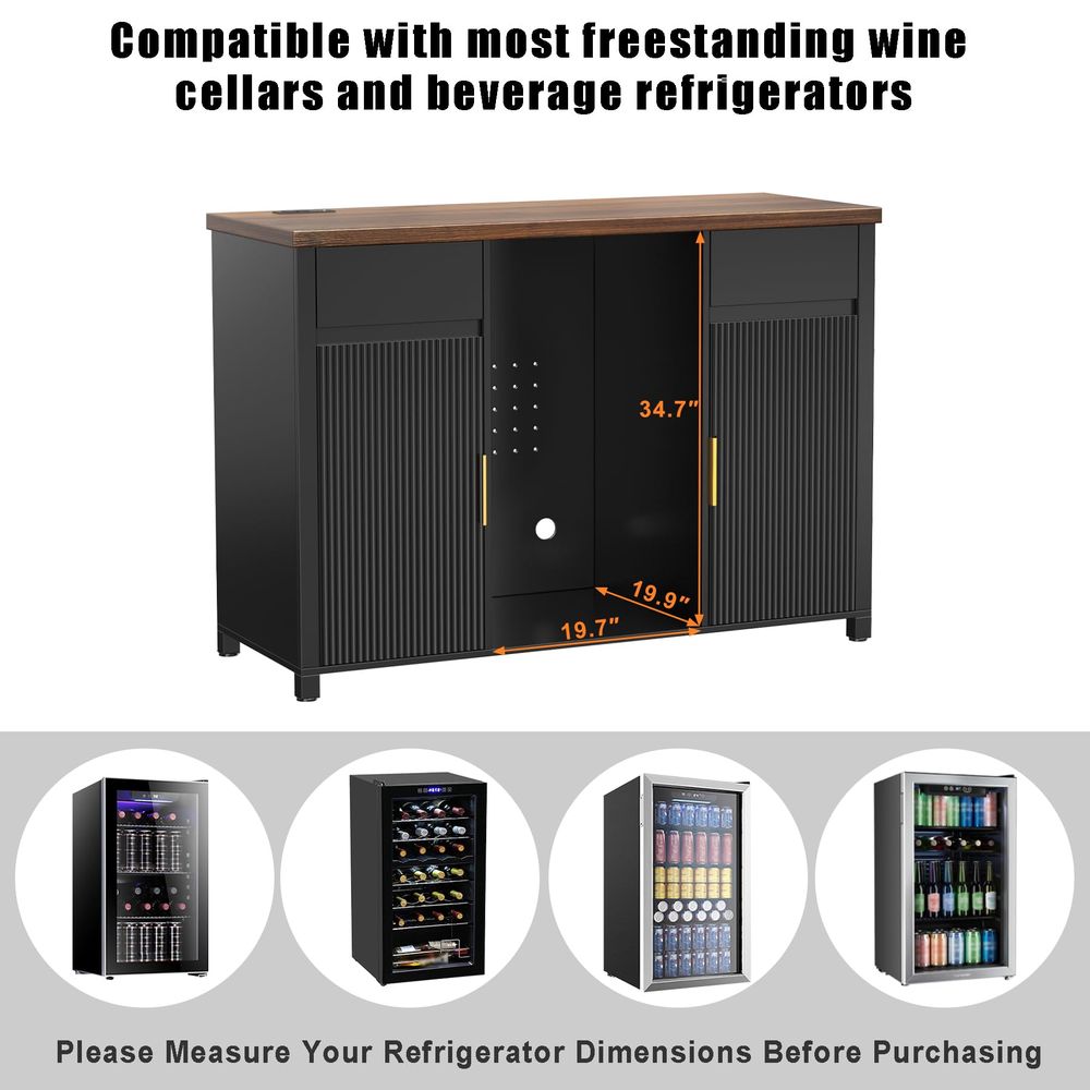 Large Coffee Bar Cabinet with  - Home Bar And Fridge review and price