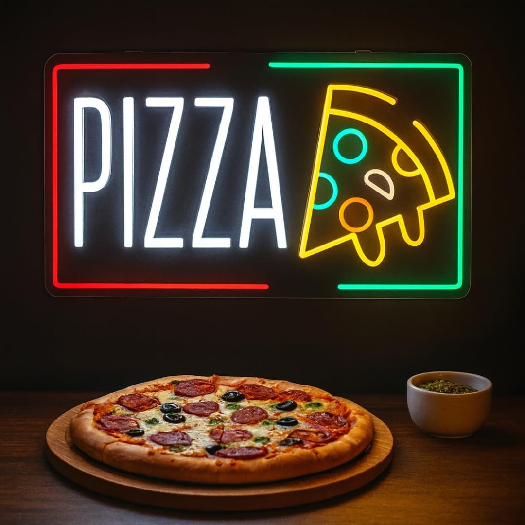 Pizza Neon Sign Business USB L - Home Bar And Kitchen review and price