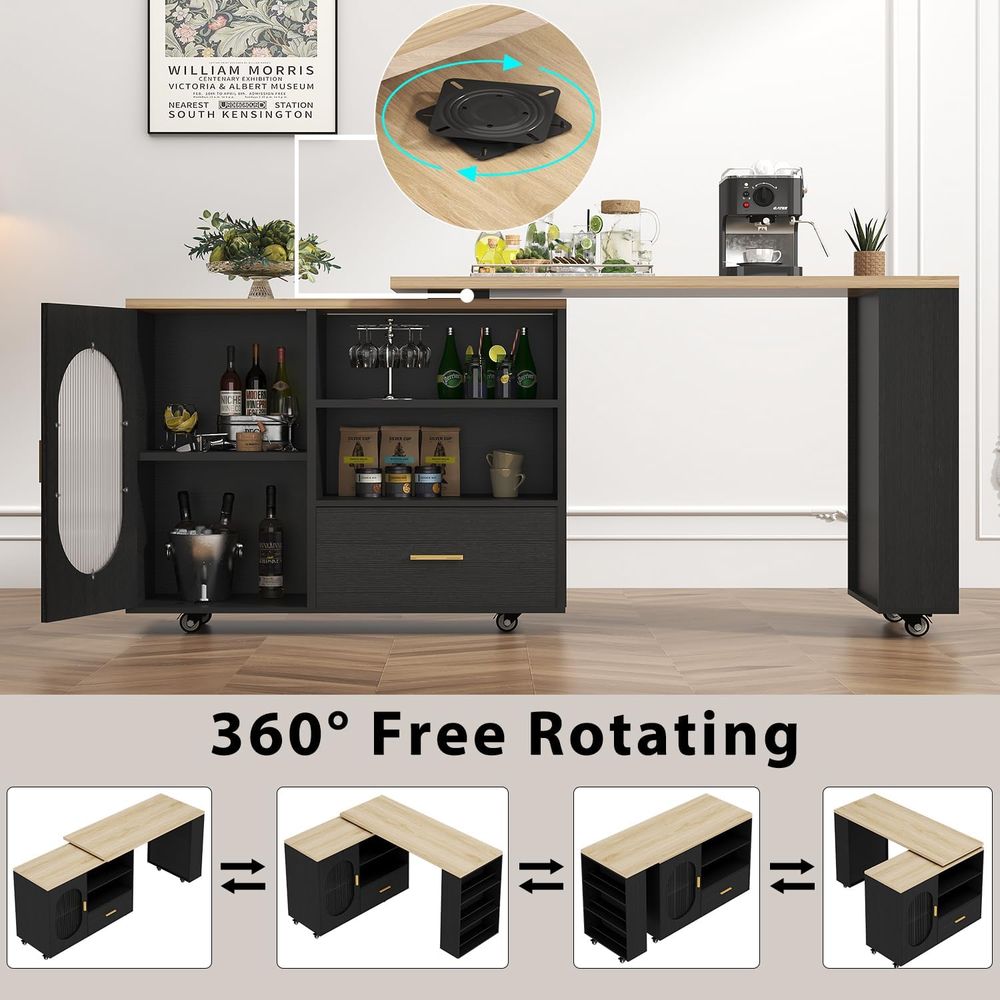 72 Swivel Kitchen Island with  - Home Bar Seating review and price