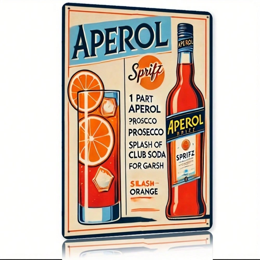 Vintage Aperol Spritz Metal Si - Home Bar And Kitchen review and price