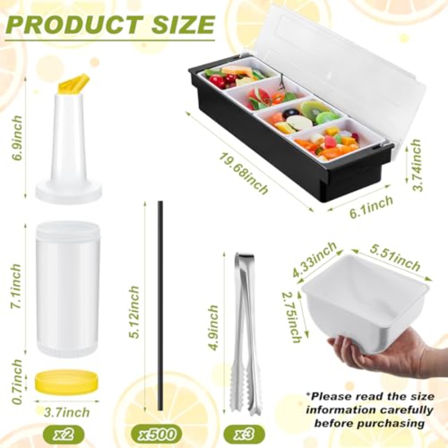23 Pcs Bartender Supplies Kit  - Garnish Tray Set review and price
