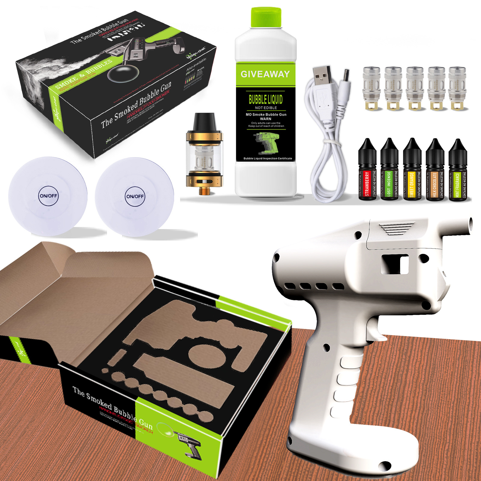 White Smoked Bubble Gun with F - Smoking Gun Kit review and price