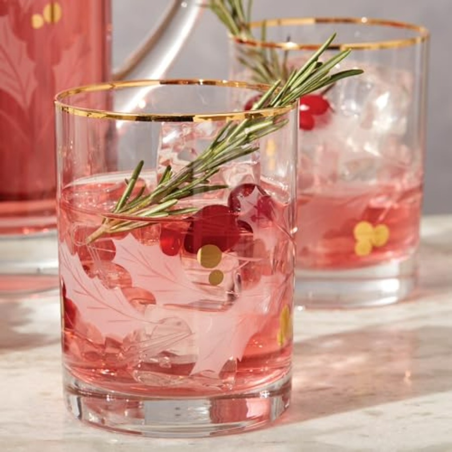 886861 Holiday Gold 4Piece Dou - Old Fashioned Glass review and price