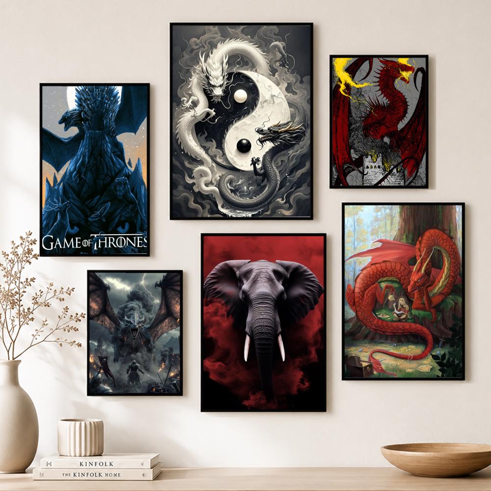 Art R-Red Fox Dragon Elephant  - Home Bar And Theater review and price