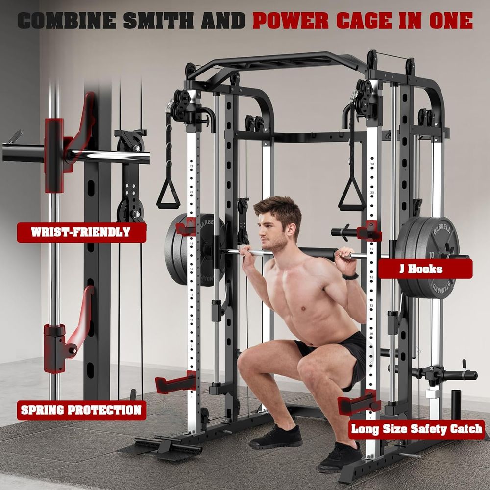 Versatile Power Cage with Adju - Home Bar And Gym review and price