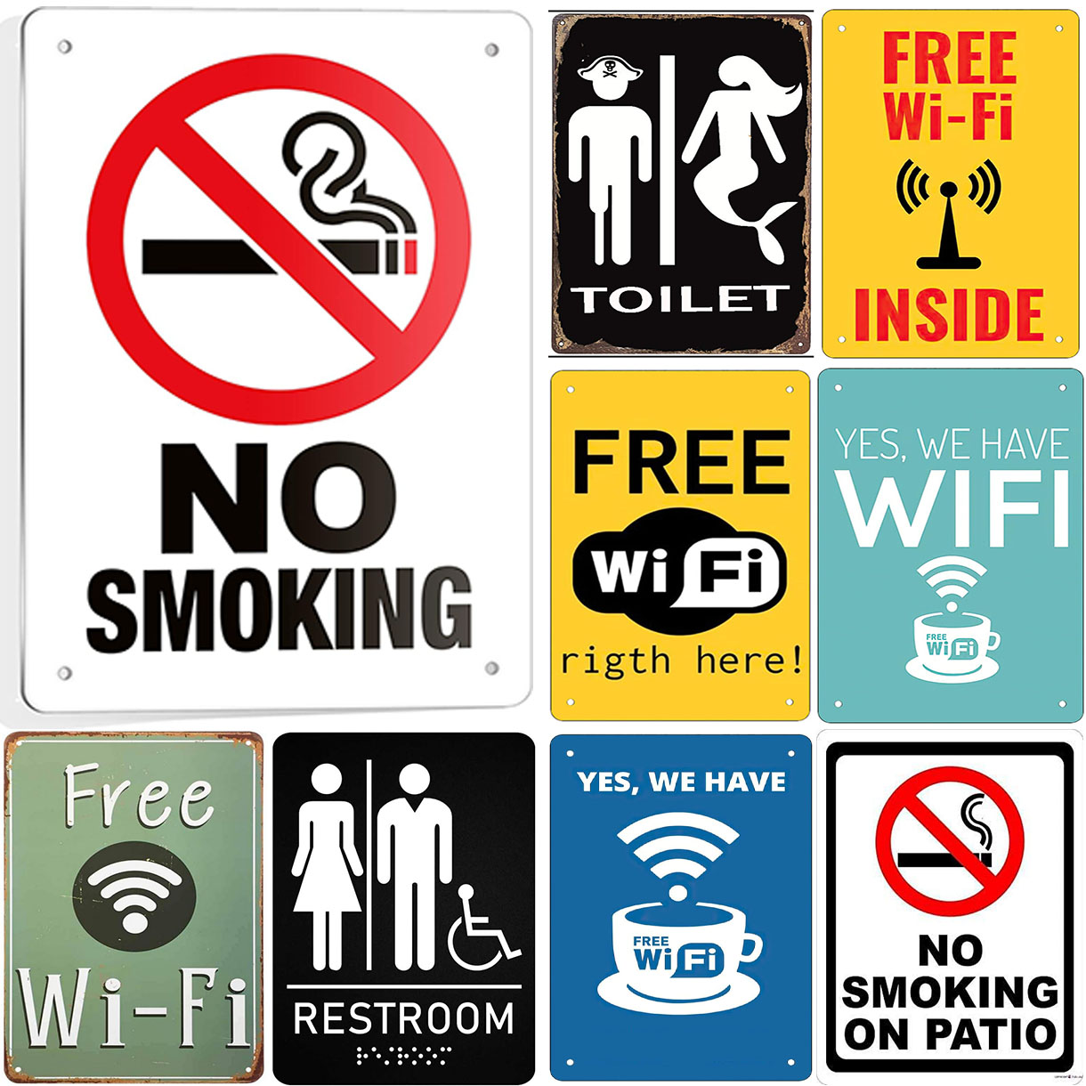 Metal Tin Signs Warning No Smo - Home Bar Cafe review and price