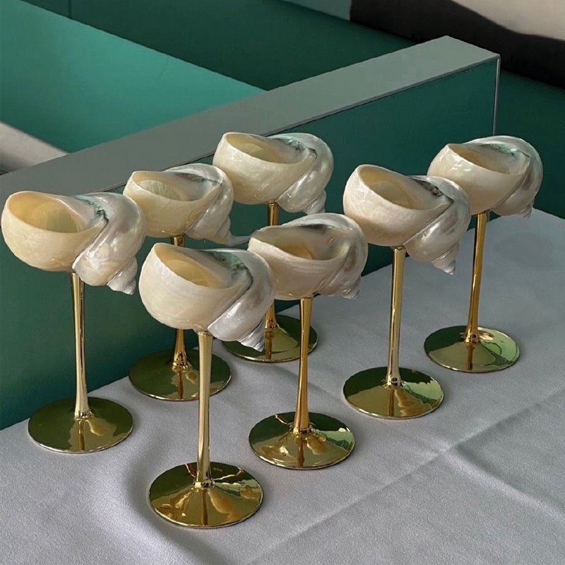 Natural Conch Wine Glass Bar a - Home Bar Setup review and price