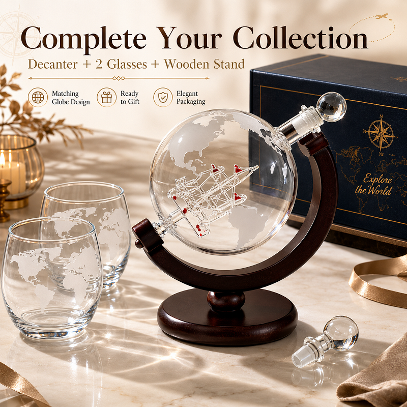 Globe Whiskey Decanter Set wit - Decanter Globe Set review and price