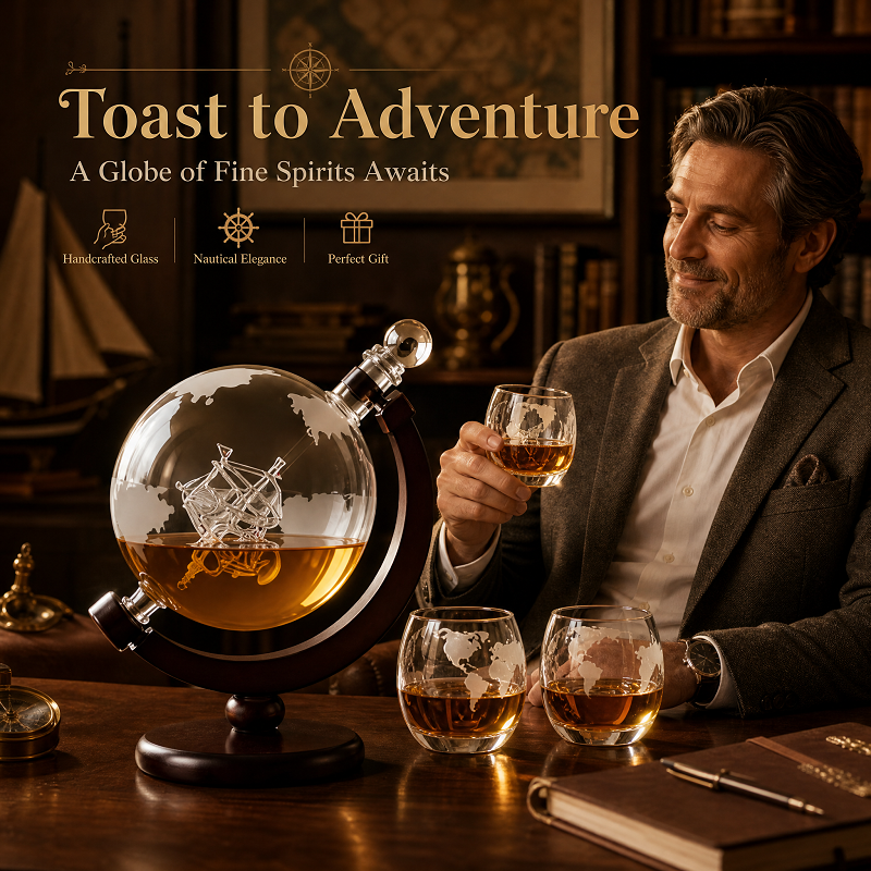 Globe Whiskey Decanter Set wit - Decanter Globe Set review and price