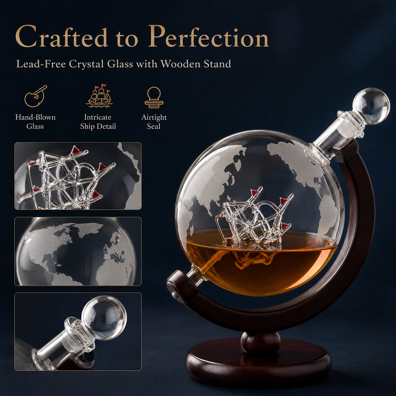 Globe Whiskey Decanter Set wit - Decanter Globe Set review and price
