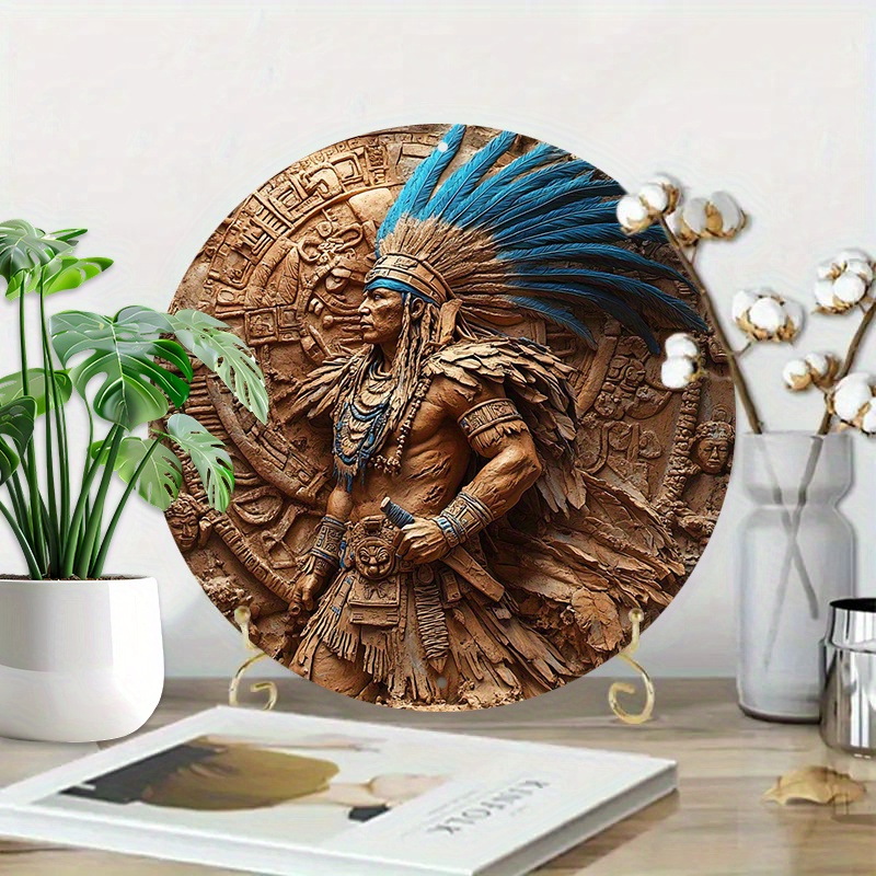 1pc Aztec Warrior 8-Inch Round - Home Bar Cafe review and price