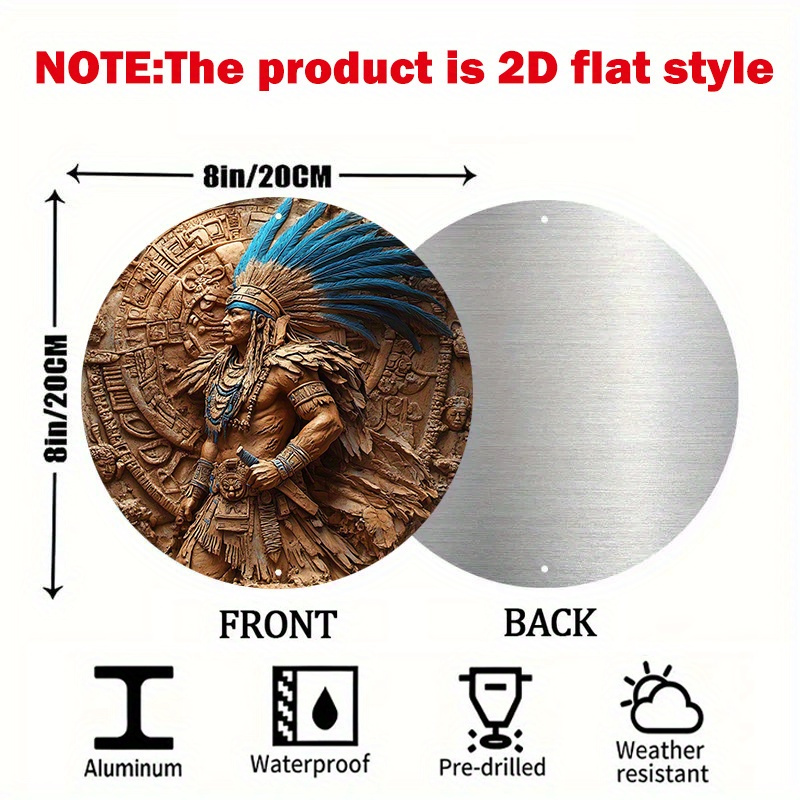 1pc Aztec Warrior 8-Inch Round - Home Bar Cafe review and price