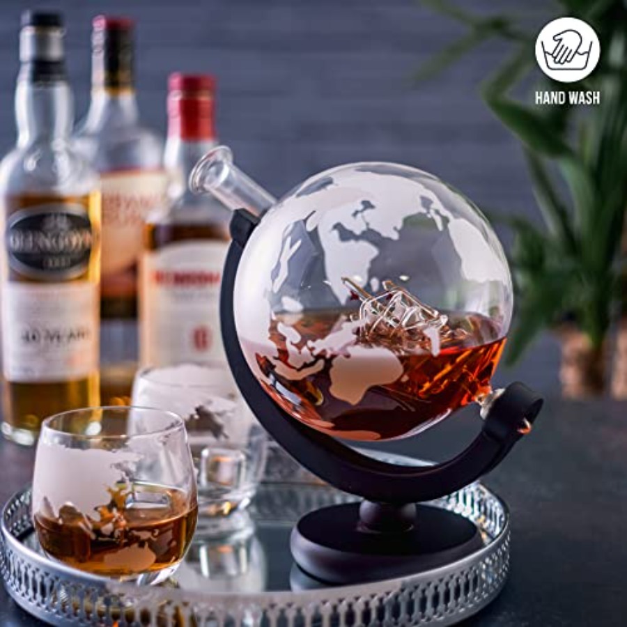 Oak Steel - 50 Oz Globe Whiske - Decanter Globe Set review and price