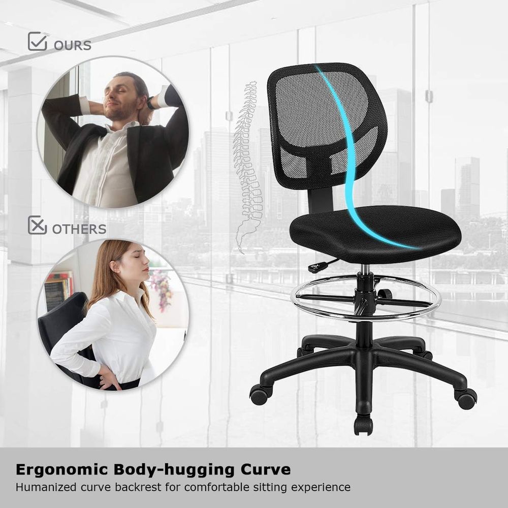 Ergonomic Black Mesh Swivel Of - Home Bar And Kitchen review and price