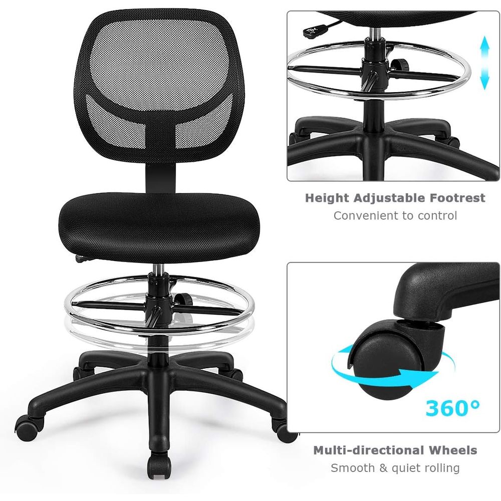 Ergonomic Black Mesh Swivel Of - Home Bar And Kitchen review and price