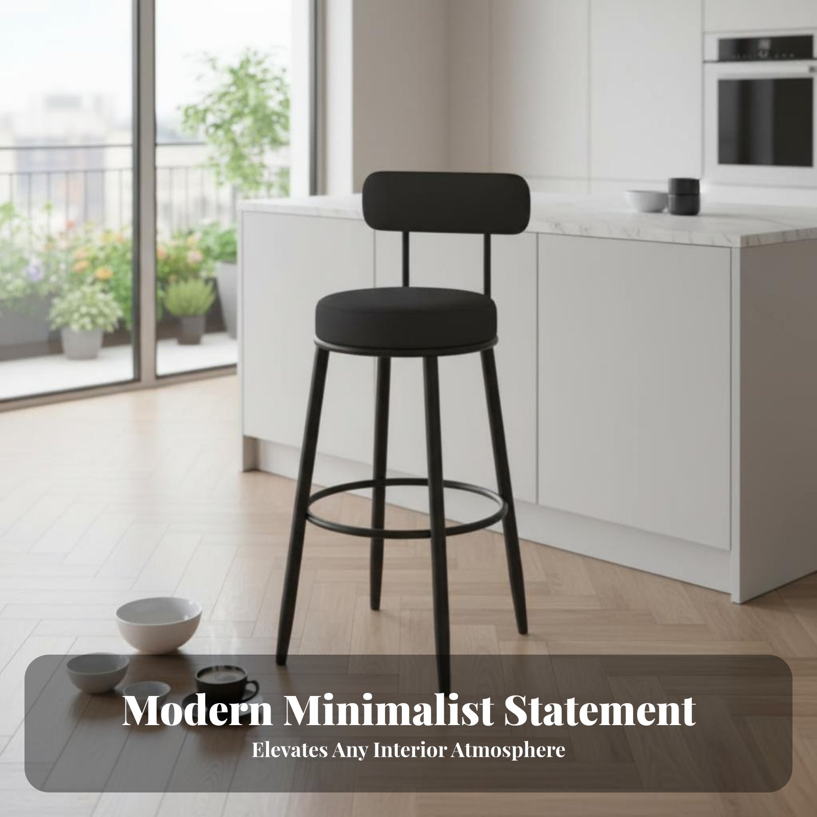 Upholstered Stool with Low Rea - Home Bar Seating review and price
