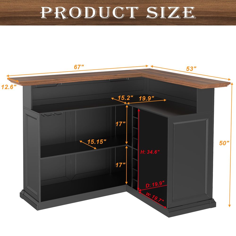 L Shaped Home Bar Cabinet with - Home Bar And Fridge review and price