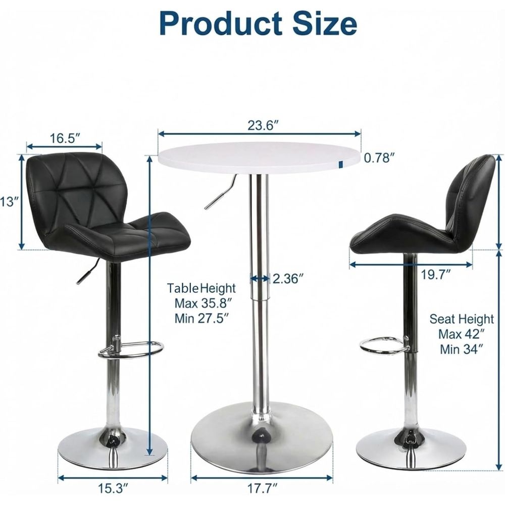 White Round Adjustable Height  - Home Bar Stools review and price