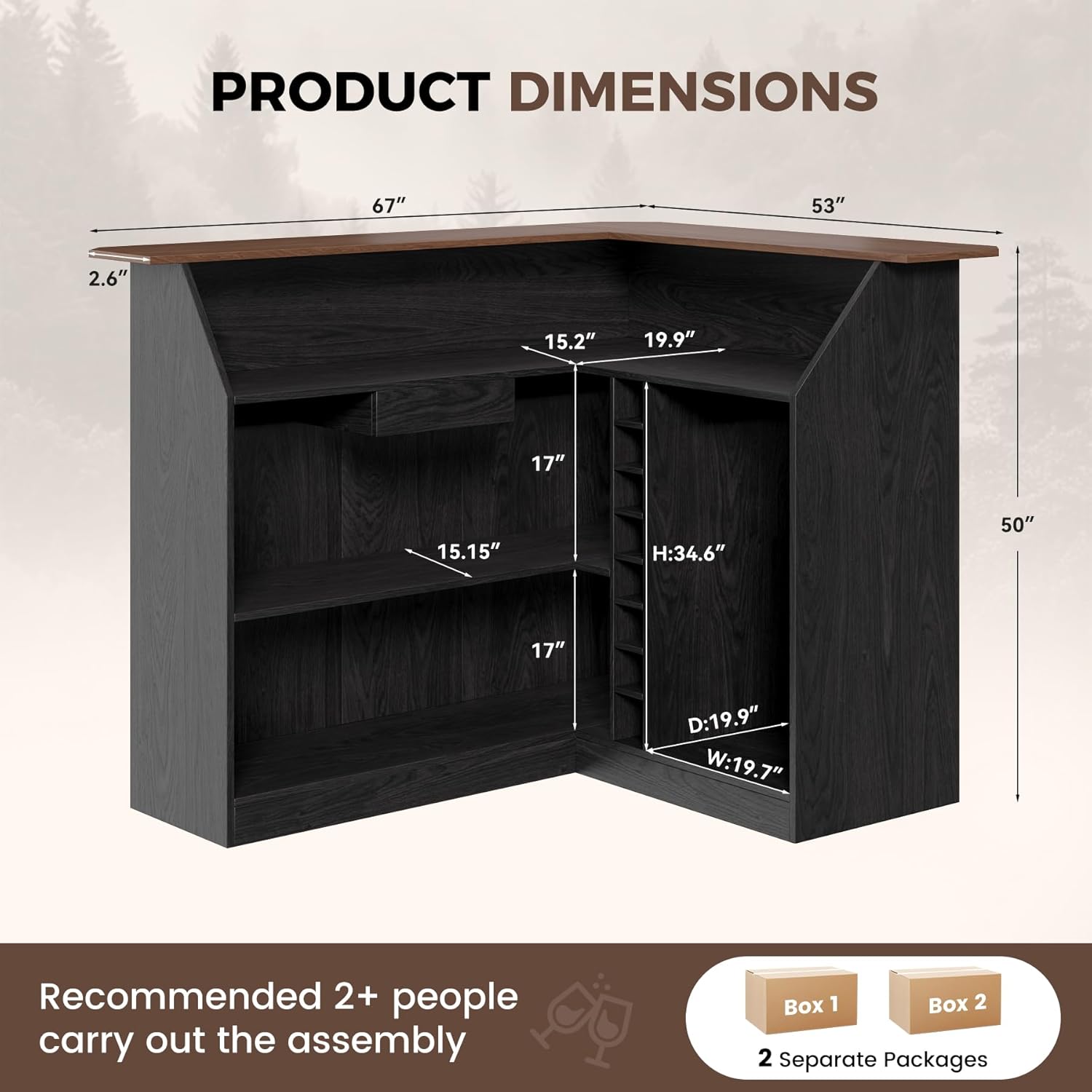 L Shaped Home Bar Unit With Fr - Home Bar And Fridge review and price
