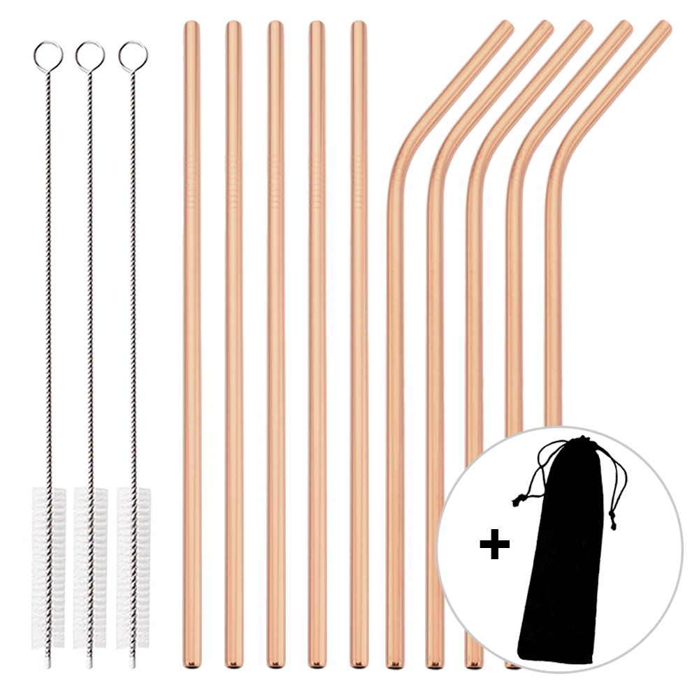 14Pcs Reusable Rose Gold Straw - Home Bar Setup review and price