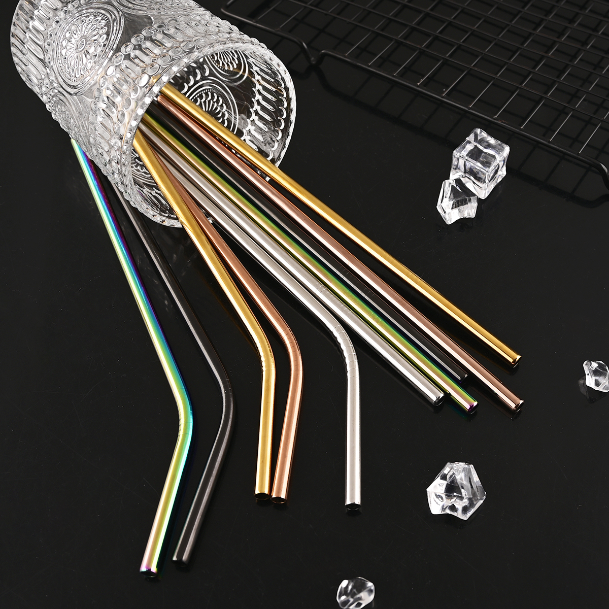 14Pcs Reusable Rose Gold Straw - Home Bar Setup review and price