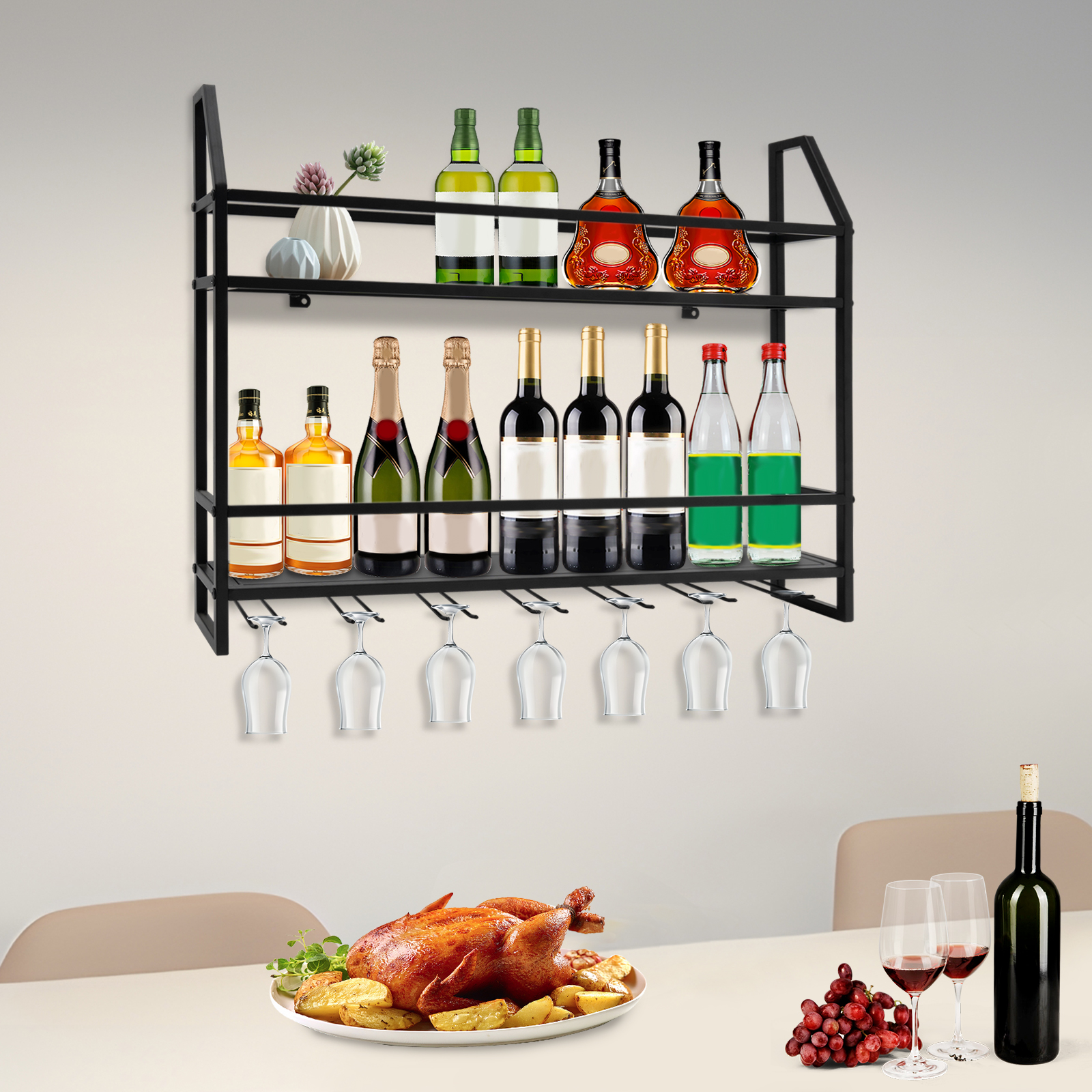 Double-layer Wine Rack Wall-Mo - Home Bar Stand review and price