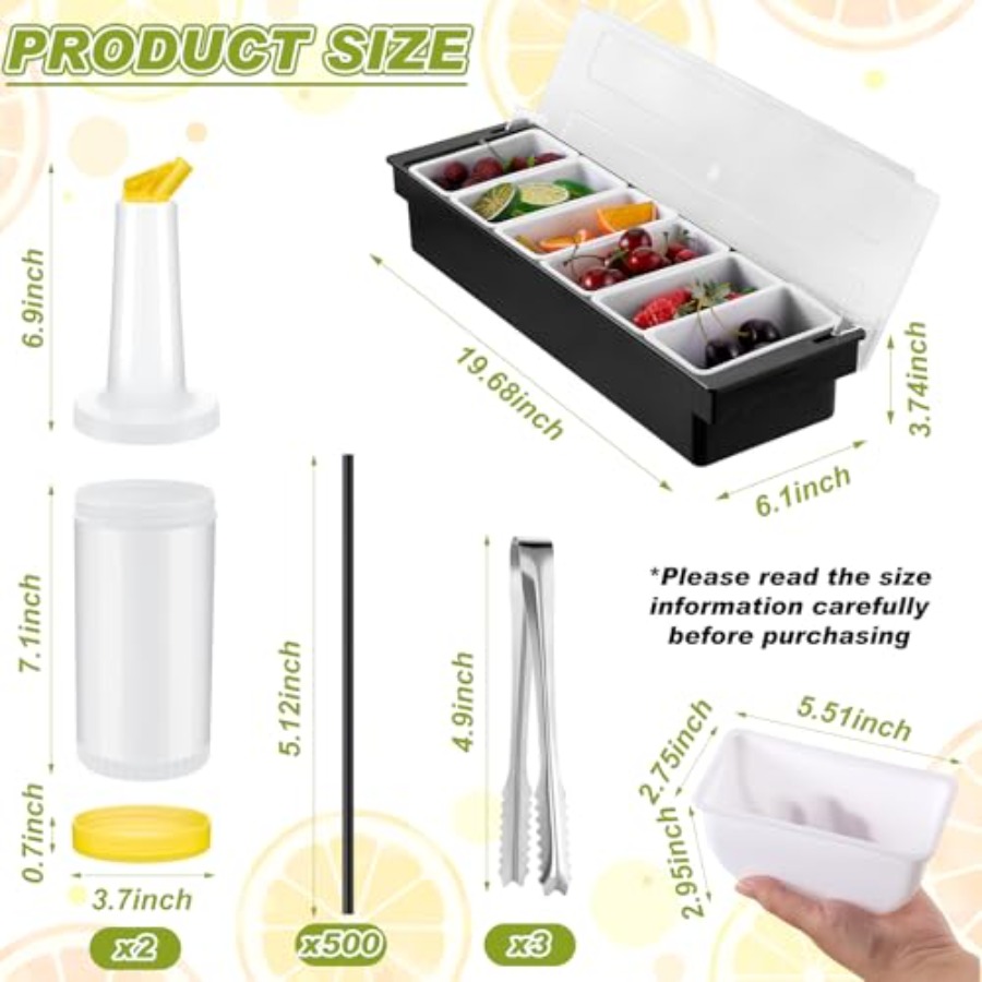 23 Pcs Bartender Supplies Kit  - Garnish Tray Set review and price