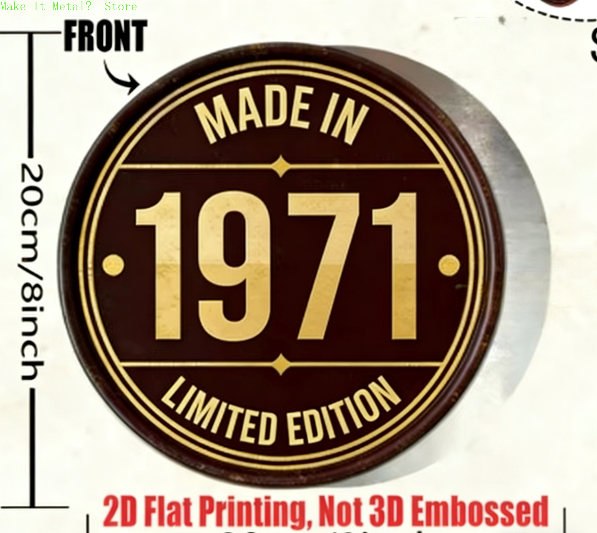 Made in 1971 20cm/8inch 2D Fla - Home Bar Cafe review and price