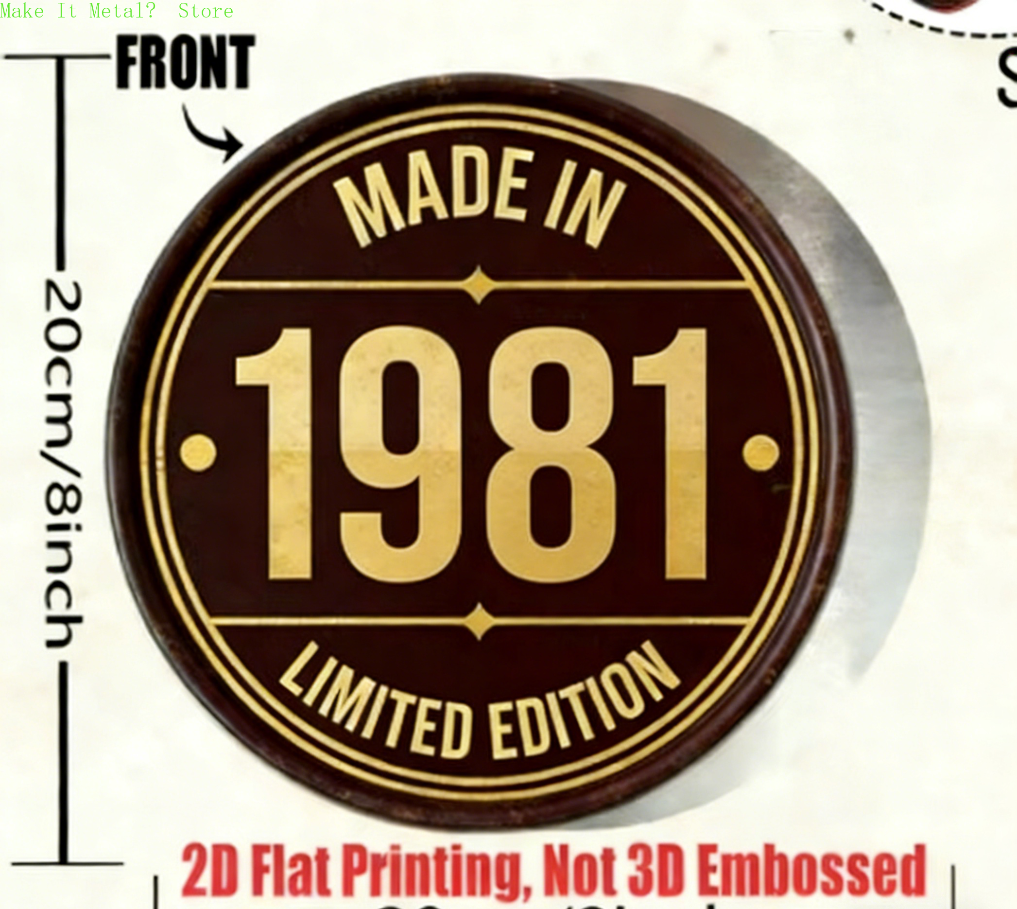 Made in 1971 20cm/8inch 2D Fla - Home Bar Cafe review and price