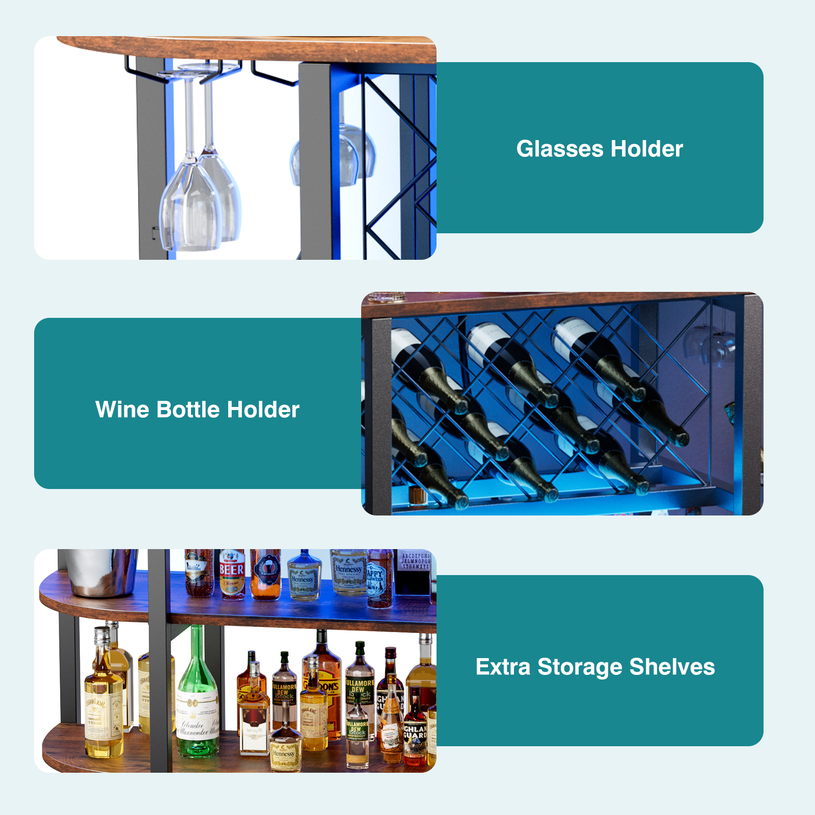 JHK LED Home Bar Cabinet with  - Home Bar And Cabinet review and price