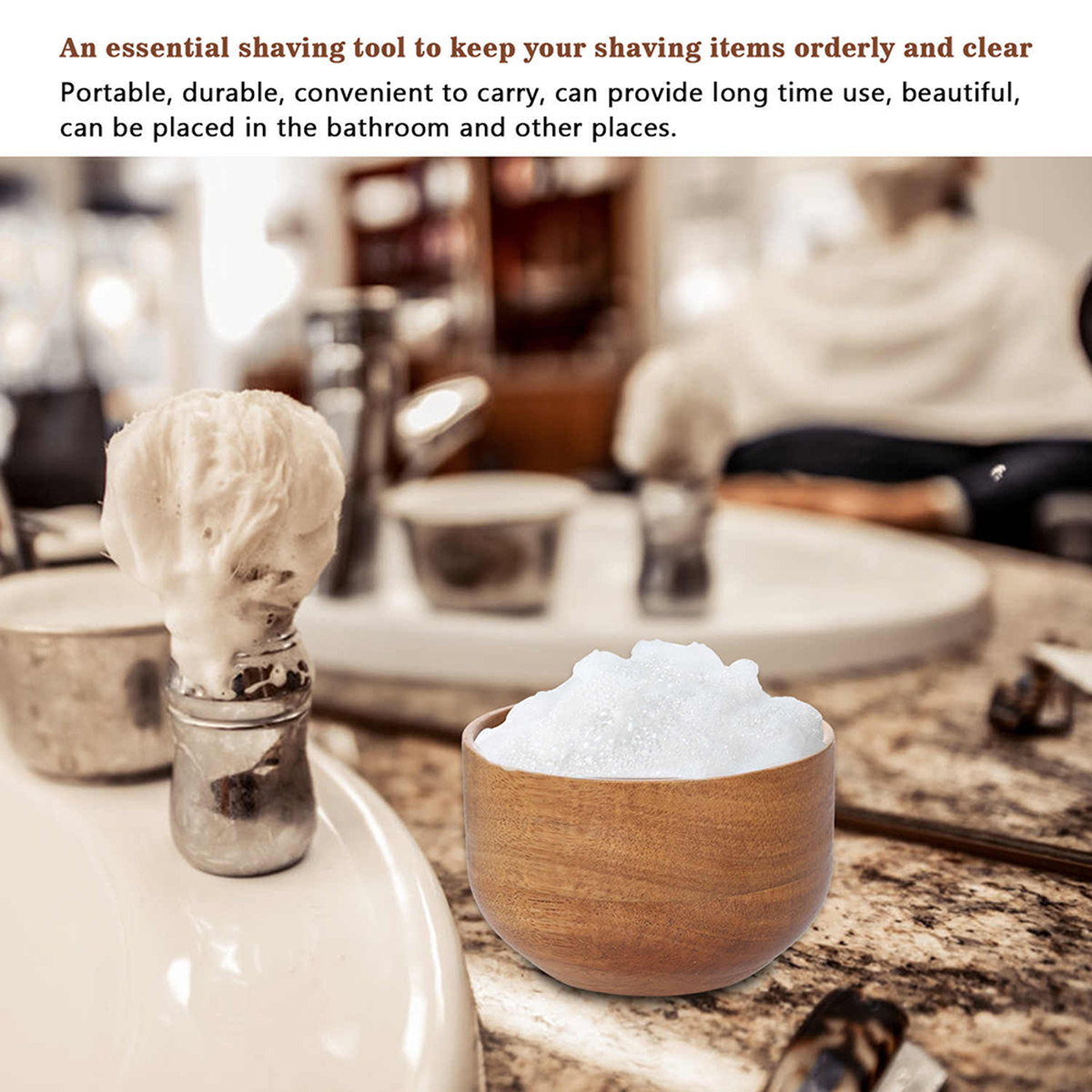 Wooden Men Shaving Bowl Light  - Home Barber review and price