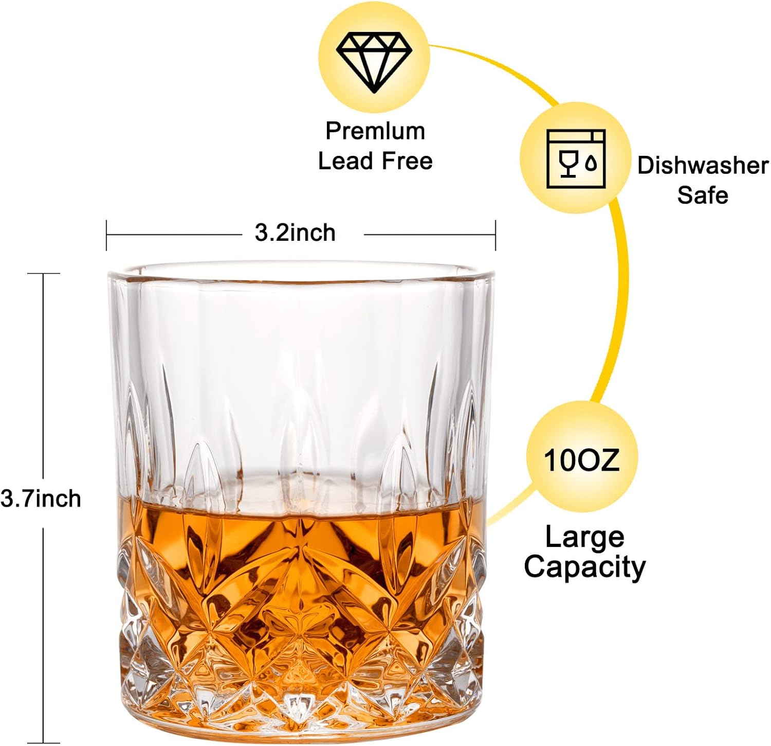 Whiskey Rocks Glass Set of 4 w - Old Fashioned Glass review and price