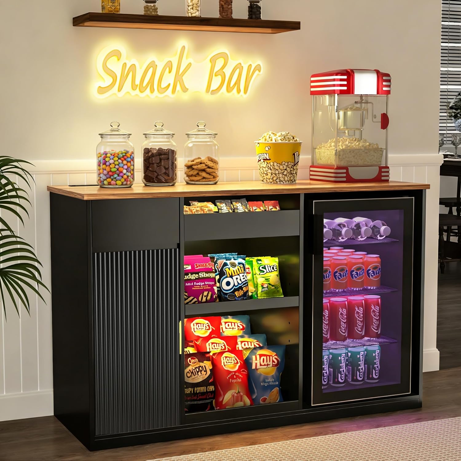 Snack Bar Cabinet with Fridge  - Home Bar And Theater review and price