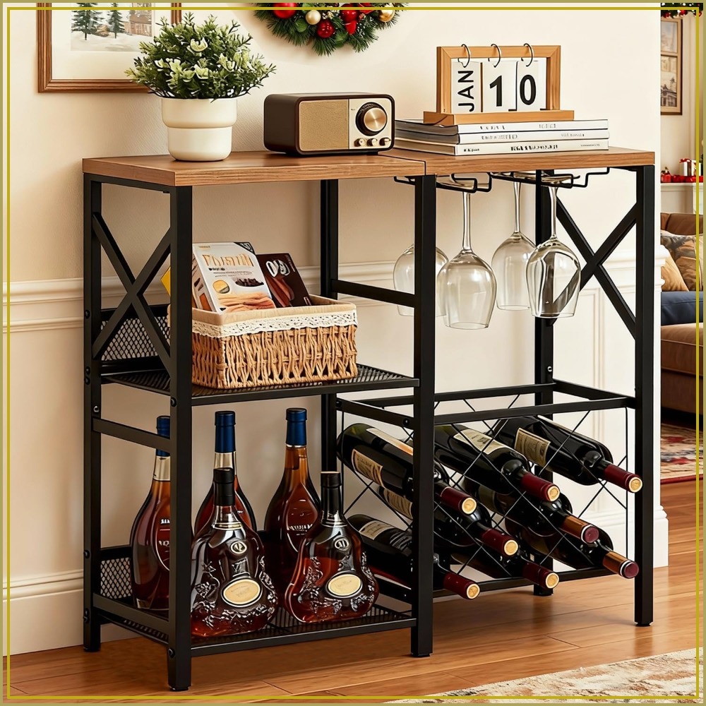 Rustic Freestanding Wine Rack  - Home Bar And Cabinet review and price
