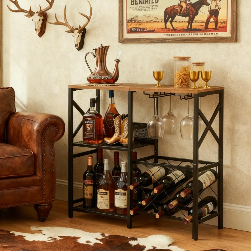 Rustic Freestanding Wine Rack  - Home Bar And Cabinet review and price