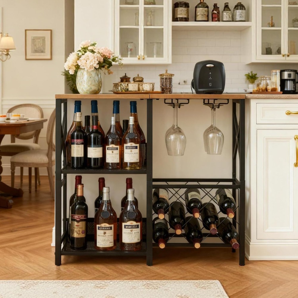 Rustic Freestanding Wine Rack  - Home Bar And Cabinet review and price