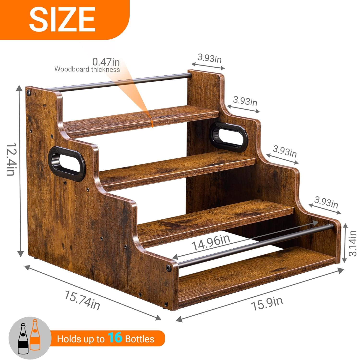 Liquor Bottle Display Shelf, C - Home Bar Stand review and price