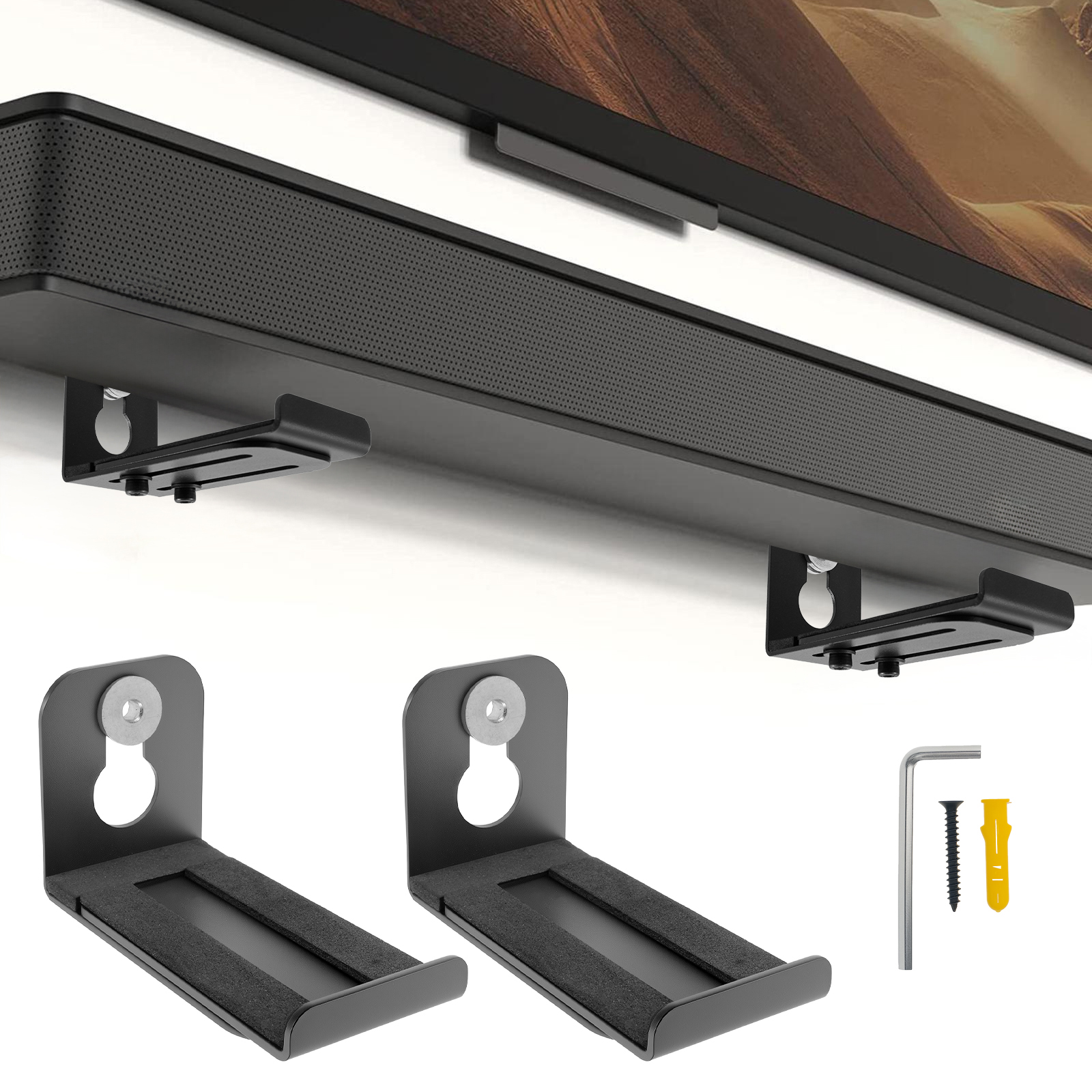 2Pcs Soundbar Speaker Stands W - Home Bar Setup review and price