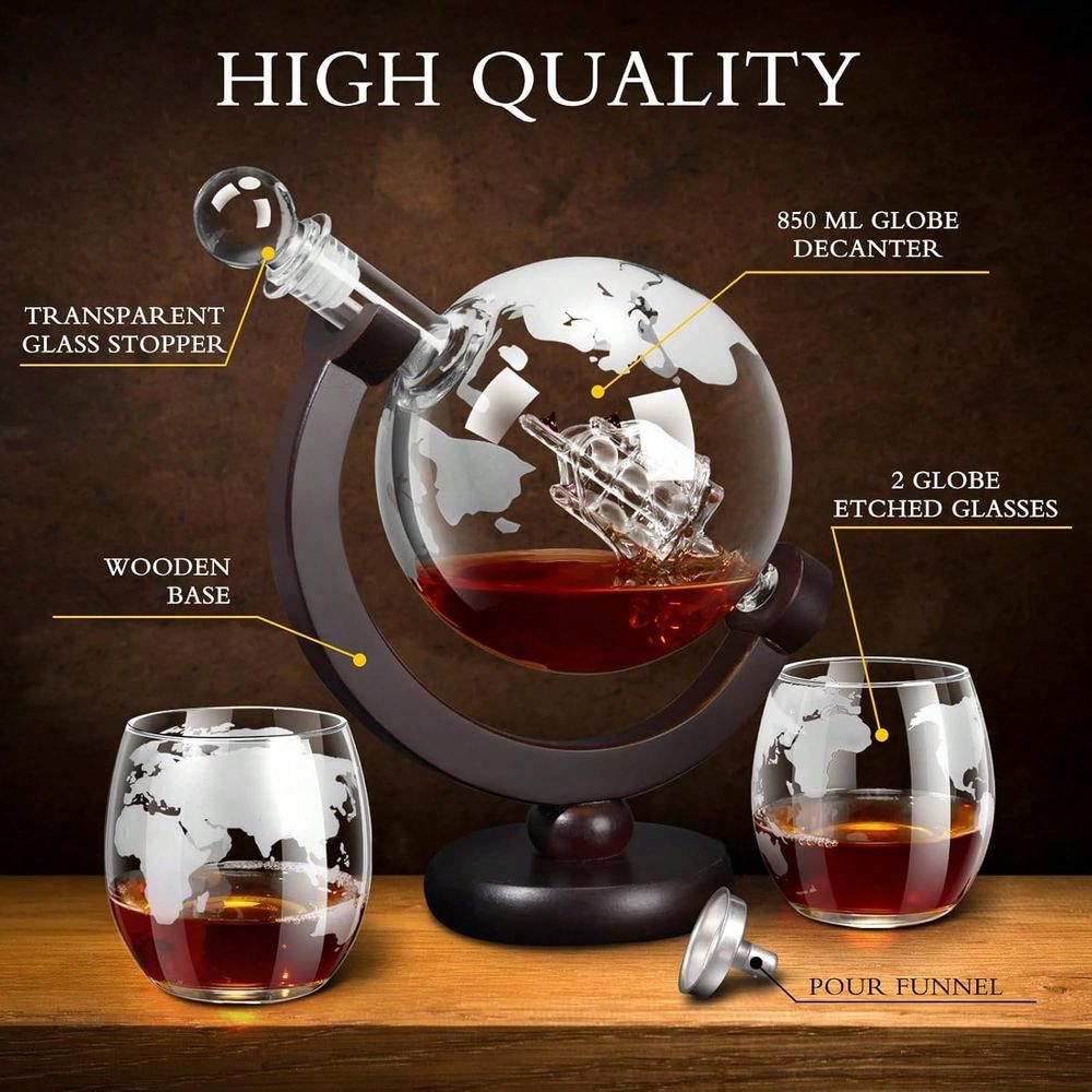 Decanter Sets For Men, Whiskey - Decanter Globe Set review and price