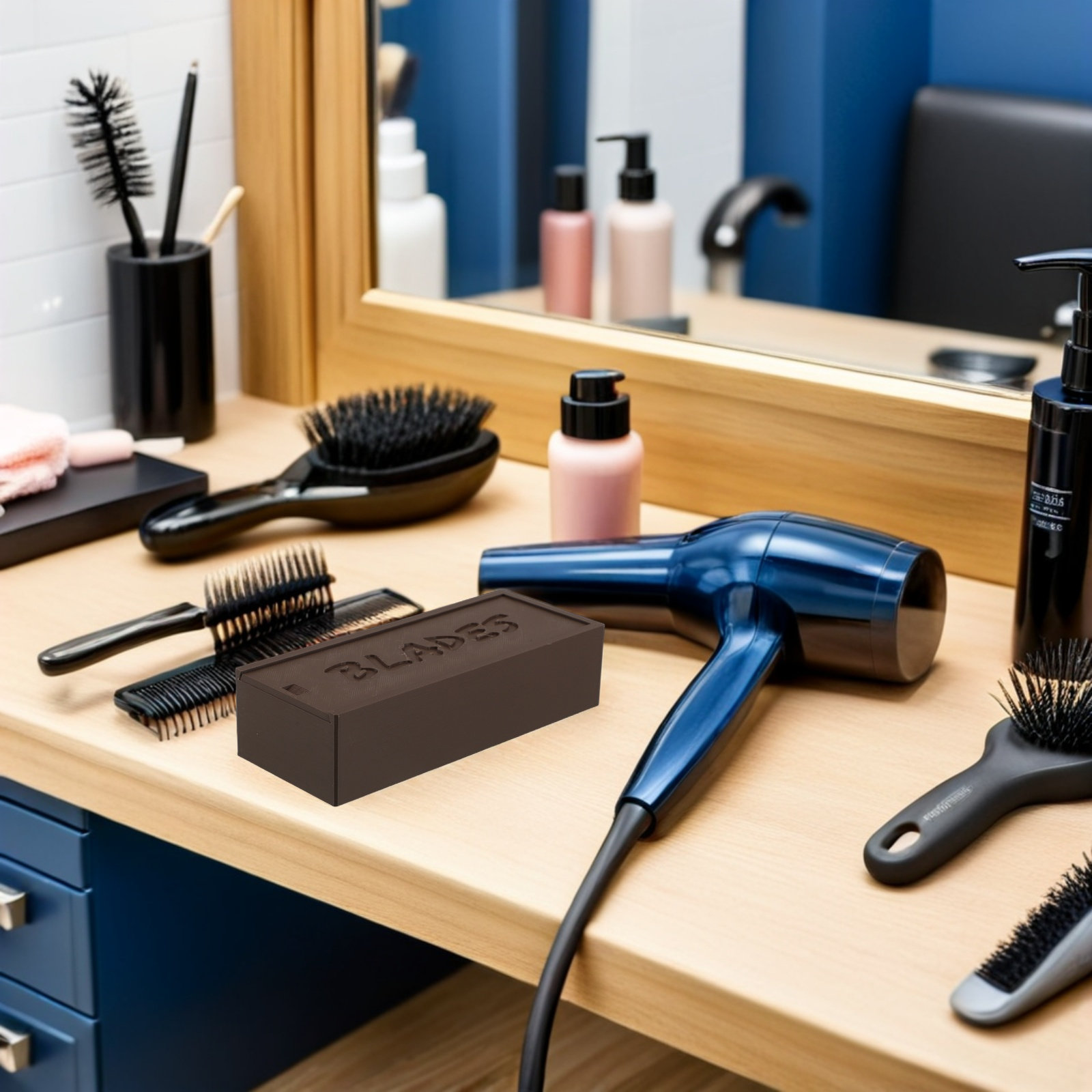 Brown Plastic Blade Storage Ca - Home Barber review and price
