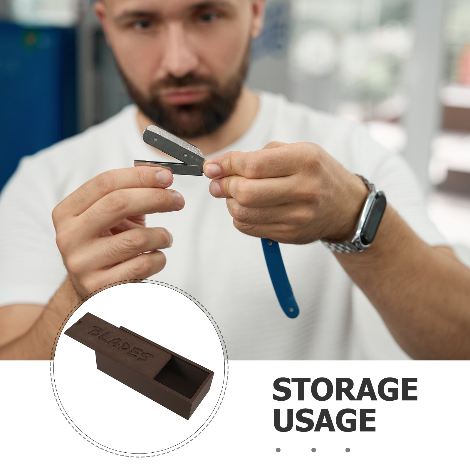 Brown Plastic Blade Storage Ca - Home Barber review and price