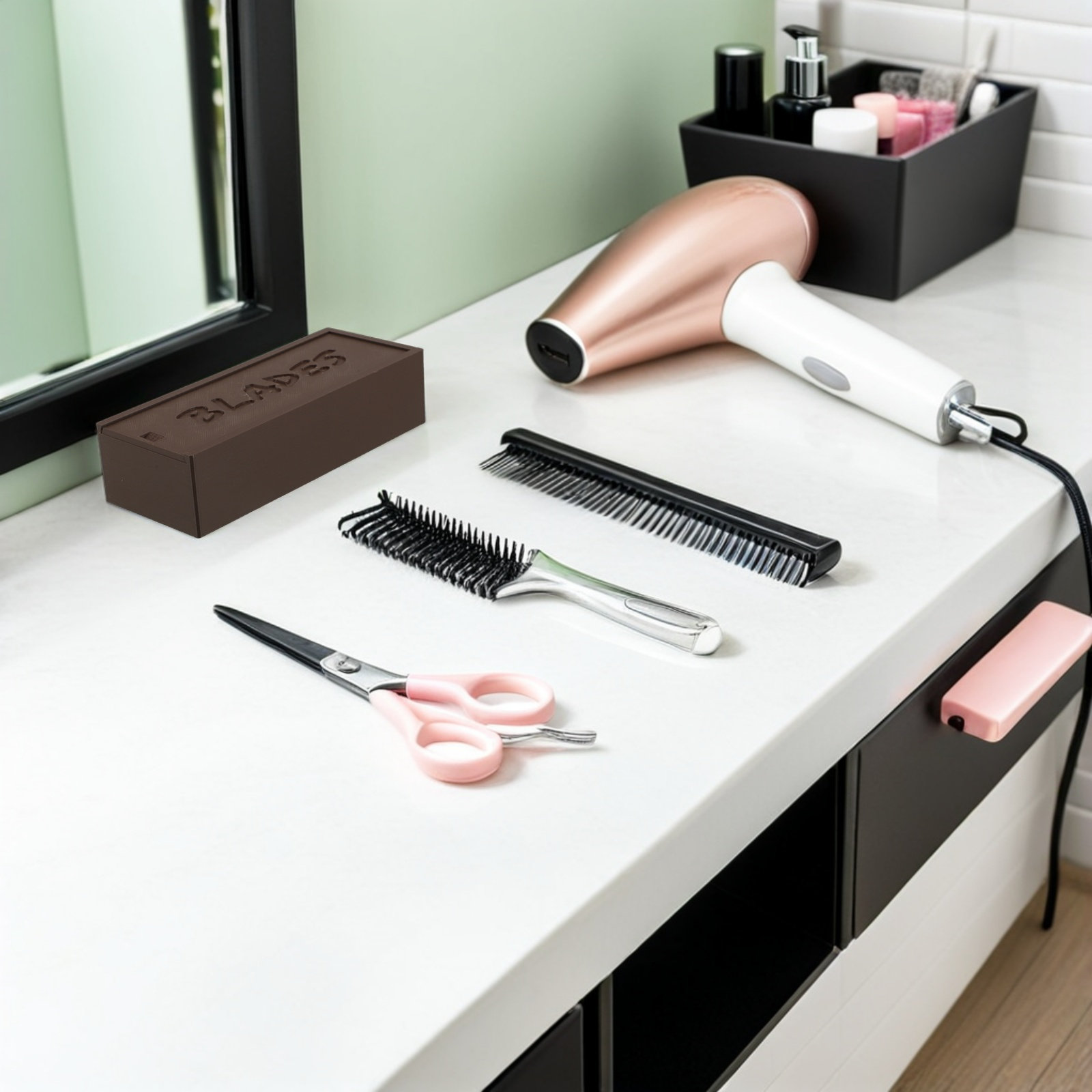 Brown Plastic Blade Storage Ca - Home Barber review and price