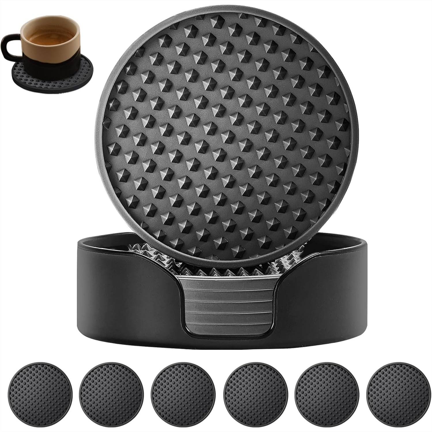 Silicone Coasters 6 Pack with  - Bar Mat Rubber review and price